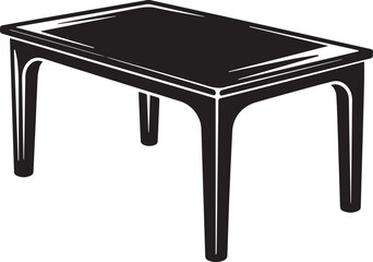 Table Silhouette Vector – Simple Black Furniture Illustration