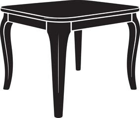 Table Silhouette Vector – Simple Black Furniture Illustration