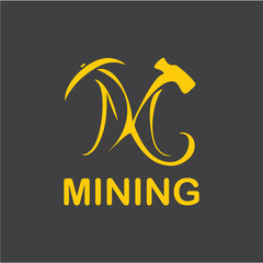 Luxury Mining Logo with Gold ...
