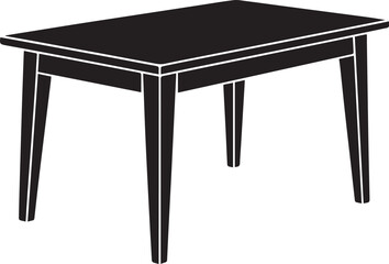 Table Silhouette Vector – Simple Black Furniture Illustration