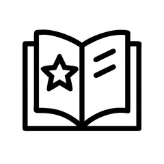 open book with star silhouette on transparent background for web and graphic design