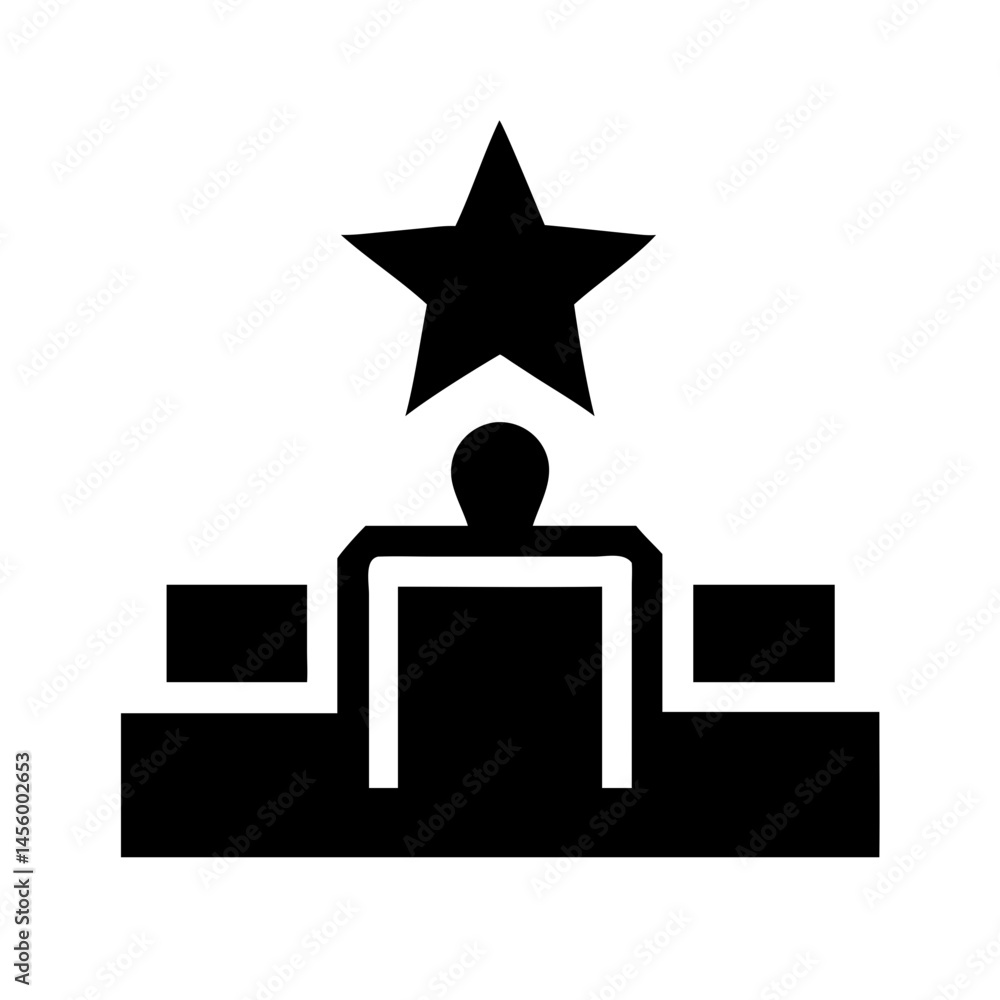 Poster podium with star achievement or performance reward on transparent background for web and graphic des
