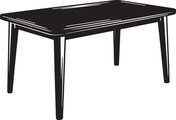 Table Silhouette Vector – Simple Black Furniture Illustration