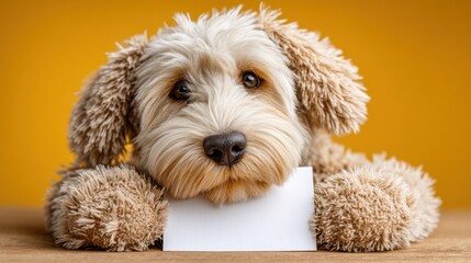 Adorable Stuffed Animal Display with Message Card in Hands