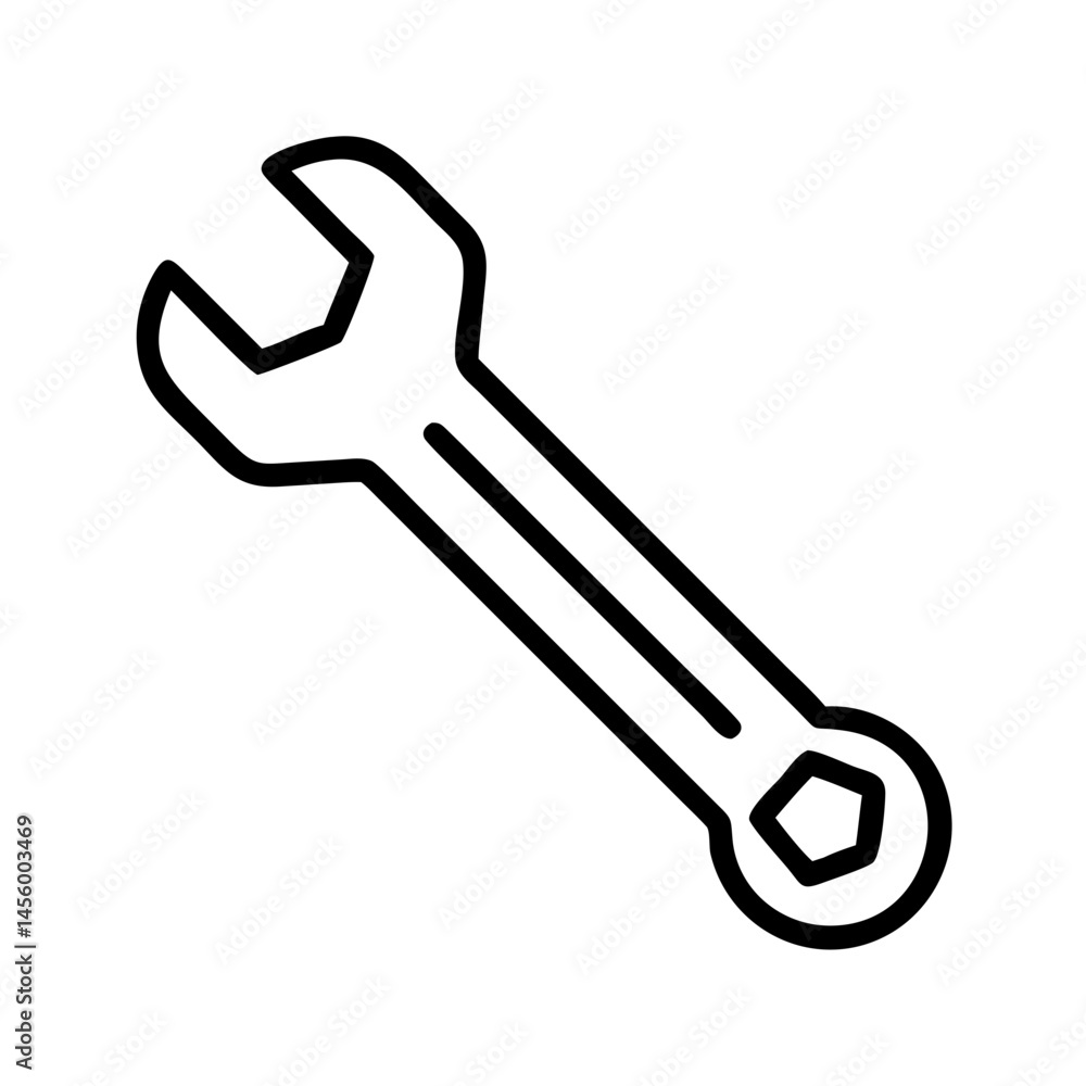 Aufkleber single wrench on transparent background for web and graphic design