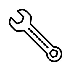 single wrench on transparent background for web and graphic design