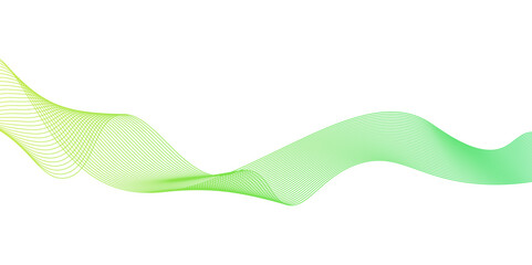Abstract Green Wave Line Background with Flowing Curves, Abstract green wavy lines. Colorful vector background,Abstract green wave lines pattern background.