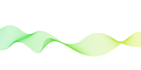 Abstract Green Wave Line Background with Flowing Curves, Abstract green wavy lines. Colorful vector background,Abstract green wave lines pattern background.