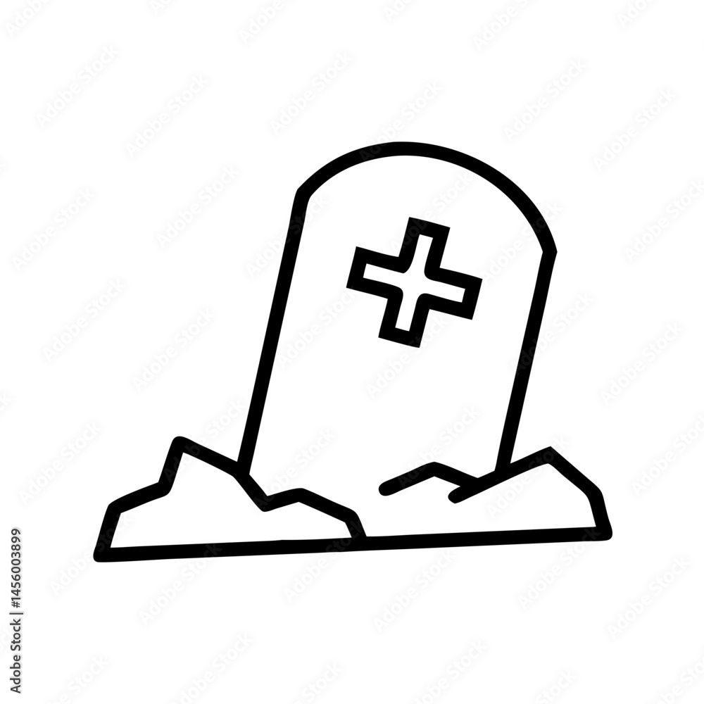 Poster tilted rip tombstone on transparent background for web and graphic design
