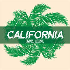 glitcy california typography graphic print , Abstract fashion drawing and creative design for t-shirts, mugs, graphic tee, sweatshirt, cases, etc. Illustration in modern style for clothes