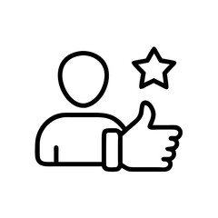 user with thumbs up user satisfaction on transparent background for web and graphic design