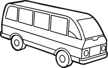 airport shuttle outline vector illustration line art coloring book page