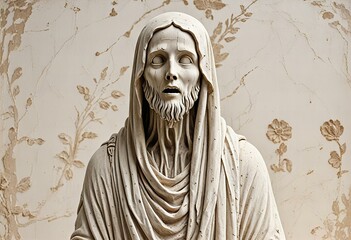 Fototapeta premium Ghost statue on a white background