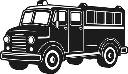 Fire engine silhouette vector illustration