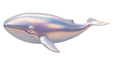 Isolated Iridescent Whale Sculpture Detailed