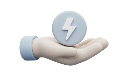 Isolated Hand With Power Icon