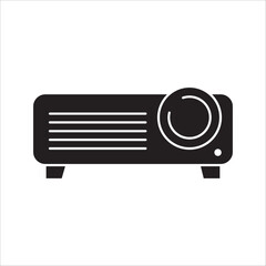 Projector icon. Projector for video, cinema and presentation. Isolated vector sign. on white background