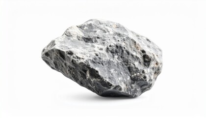 Fototapeta premium Large Grey Rock Isolated on White Background Studio Shot Perfect for Design Projects