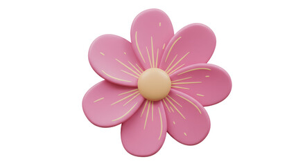 Isolated Pink Flower with Delicate Details