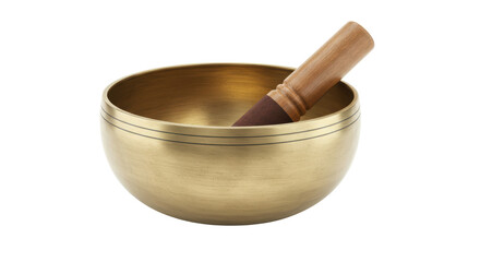 Isolated Tibetan Singing Bowl with Mallet