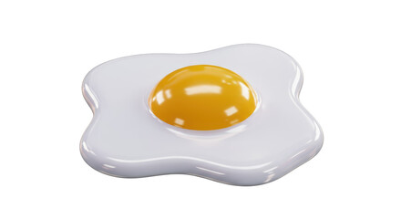 Isolated Sunny-Side Up Egg Simple 3D Illustration