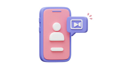 Isolated Mobile Phone with Media Play Notification