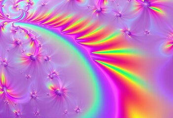 Rainbow fractal pattern, high quality