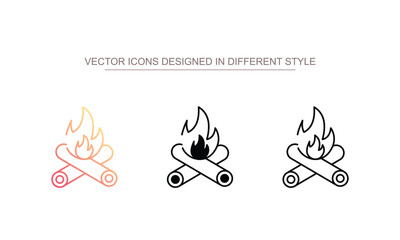 Campfire icon design with white background stock illustration