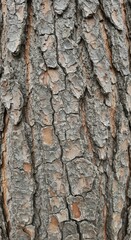 Brown and grey textured tree bark with a rough surface and abstract pattern