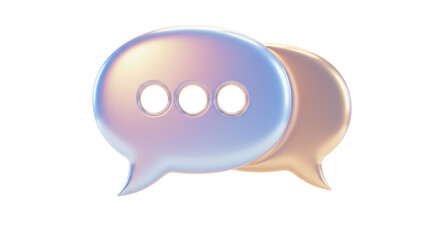 Isolated Pair of Glossy Speech Bubbles for Communication