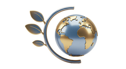 Isolated Globe and Leaves for Eco-friendly Environment