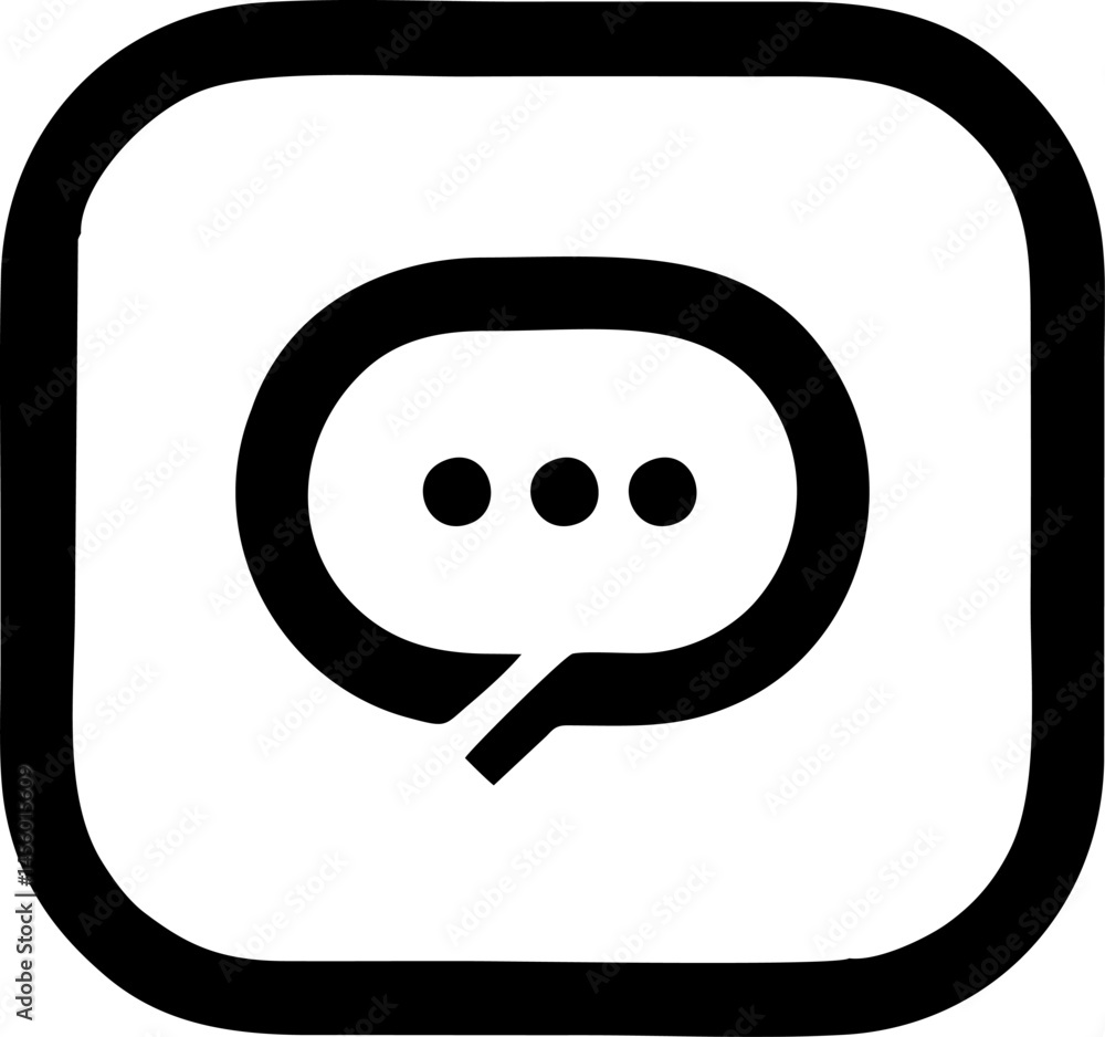 Poster rounded message square with thought bubble