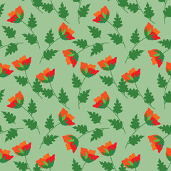 Red rose pattern for fabric and background, seamless pattern.