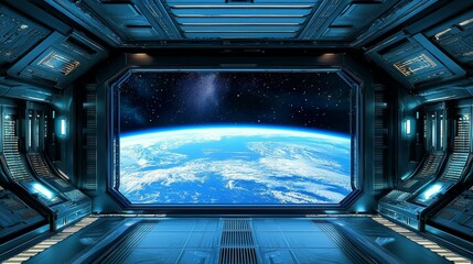 Obraz premium Option 1 (Focus on Atmosphere) Atmospheric Sci-Fi Corridor 3D Render Dark Futuristic Tunnel with Red Lighting, Grunge Metal, Fog - Ideal for Cyberpunk and Spaceship Scenes Option 2