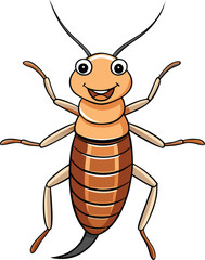 vector illustration of cartoon cockroach