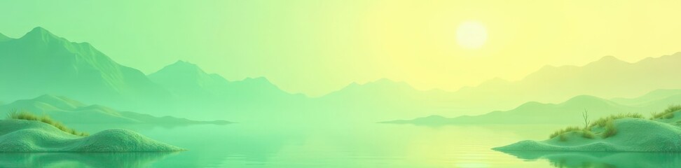 Obraz premium Subtle color shift from mint green to pale yellow, creating a tranquil scene , mint, shift, subtle