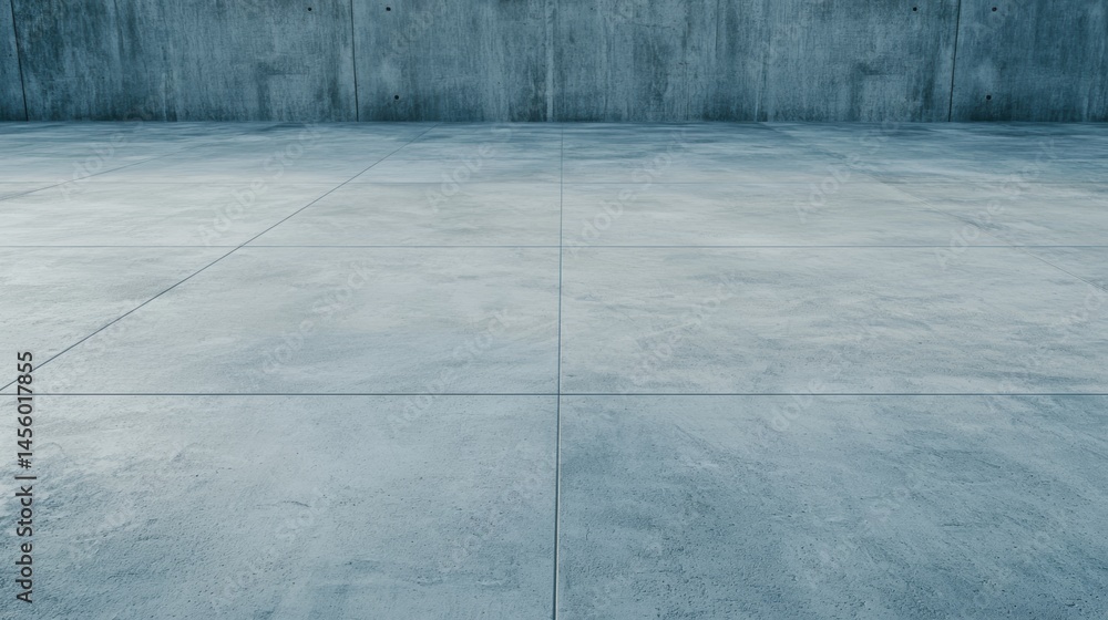 Poster a gray concrete floor with a grid pattern.