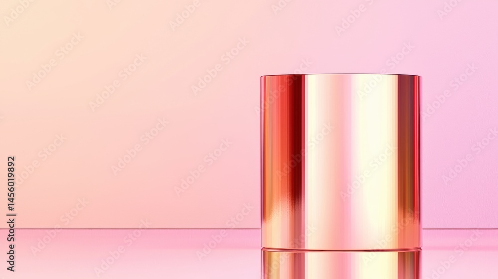 Poster a cylindrical object with a metallic sheen and a gradient background.