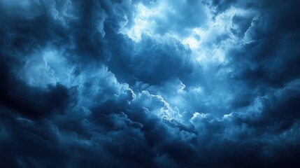Fototapeta premium Dramatic Dark Blue Storm Clouds Sky Texture Background
