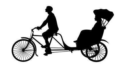 Obraz premium set of Cycle rickshaw silhouette 