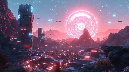 Fototapeta premium A futuristic game development studio creating AI-driven metaverse games 