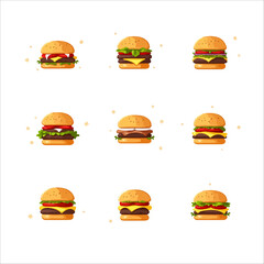 set of  burger icon