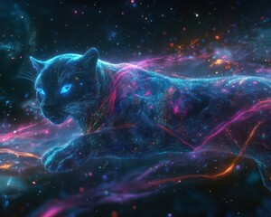 Abstract panther cosmic art