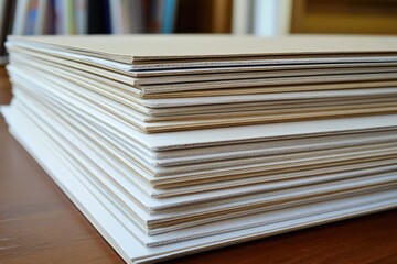 Stack of various colored cardboard sheets