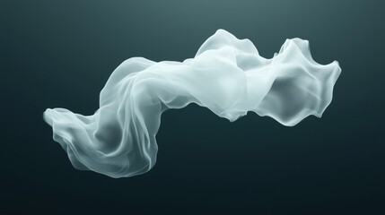 A flowing white fabric against a dark blue background.