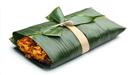 Savory Rice Dish Wrapped in Banana Leaf A Rustic Culinary Delight
