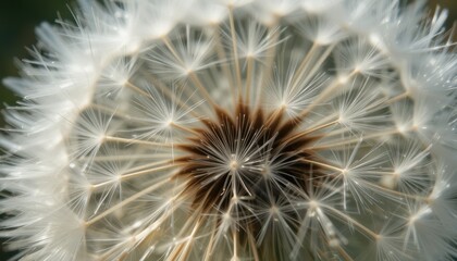 Fototapeta premium Close-Up of Dandelion Seed Head Nature's Delicate Beauty in High-Resolution Photography