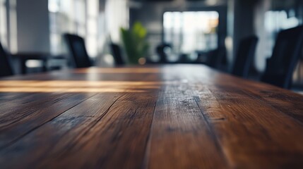 Modern Office Wooden Table  Empty Conference Room Desk