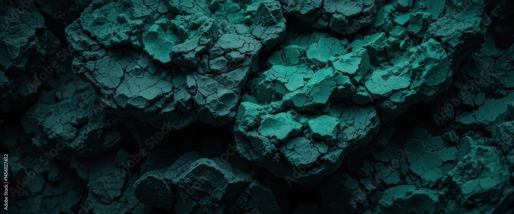 Poster emerald green rock face a close-up of rugged textures and intricate patterns