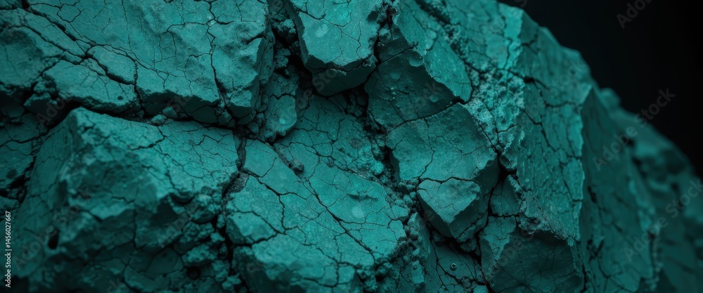 Poster intricate emerald green rock texture a close-up of rugged stone patterns and deep cracks